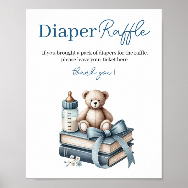 Nalle Babykläder - papperskorgsskylt Poster (Framsidan)