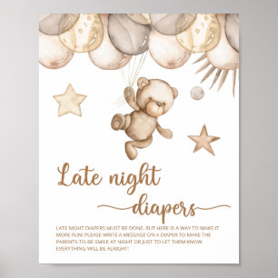Nalle Babyskor Sent på natten Poster