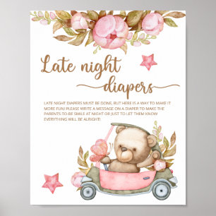 Nalle Babyskor Sent på natten Poster