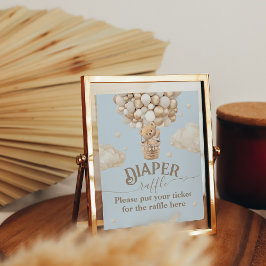 Nalle Ballon Baby Shower diaper raffle Poster