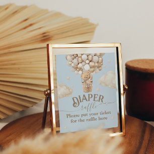 Nalle Ballon Baby Shower diaper raffle Poster