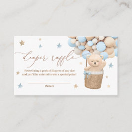 Nalle Ballon Baby Shower Diaper Raffle Tilläggskort