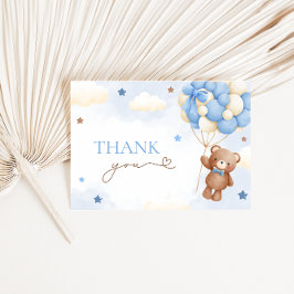 Nalle Ballon Blue - tackkort Tack Kort