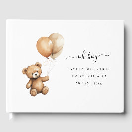 Nalle Ballonger babydusch Könsneutrala Gästböcker
