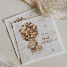 Nalle ballonger beige brun pappersservett