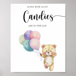 Nalle-ballonger - gissa hur många kanoner det finn poster