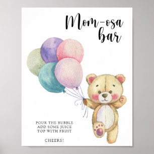 Nalle-ballonger - Mamma-osa pub Poster