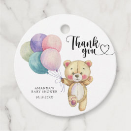 Nalle-ballonger - tack gåvor etiketter