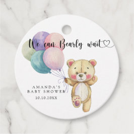 Nalle-ballonger - vi kan vänta tidigt gåvor etiketter