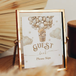 Nalle Balloon Baby Shower gäst bok Poster
