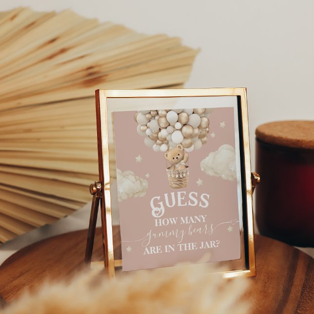 Nalle Balloon Baby Shower gissningsspel Poster (Skapare uppladdad)