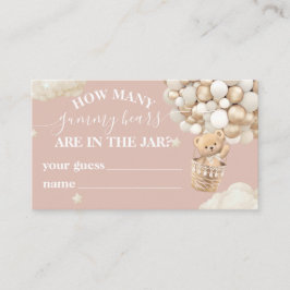 Nalle Balloon Baby Shower gissningsspel Tilläggskort