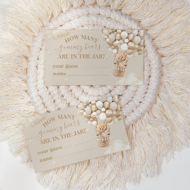 Nalle Balloon Baby Shower gissningsspel Tilläggskort