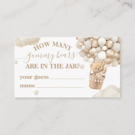 Nalle Balloon Baby Shower gissningsspel Tilläggskort