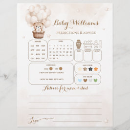 Nalle Balloon Baby Shower Guessing Game