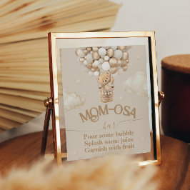 Nalle Balloon Baby Shower momosa pub Poster