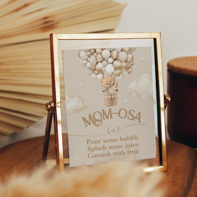 Nalle Balloon Baby Shower momosa pub Poster (Skapare uppladdad)