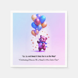 Nalle Balloon Baby Shower Napkins Pappersservett