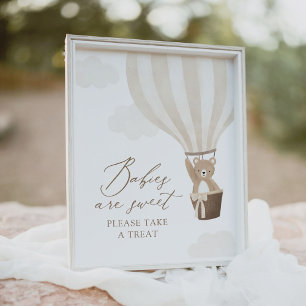 Nalle Balloon Baby Shower Spädbarn är Sweet Poster