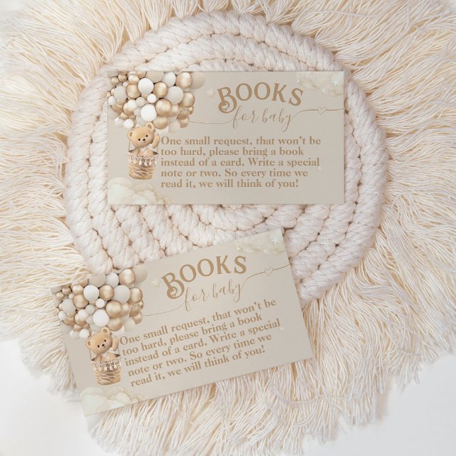 Nalle Balloon Barly Wait Baby Shower bokar Tilläggskort (Skapare uppladdad)