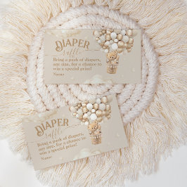 Nalle Balloon Barly Wait Baby Shower-kalkylare Tilläggskort