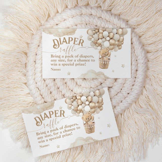 Nalle Balloon Barly Wait Baby Shower-kalkylare Tilläggskort (Skapare uppladdad)