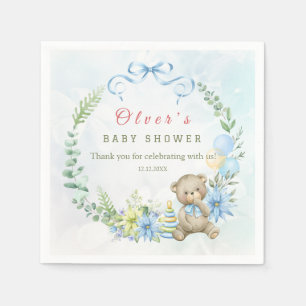 Nalle Balloon Barly Wait Baby Shower Pappersservett