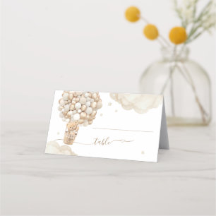 Nalle Balloon Barly Wait Baby Shower-spel Placeringskort