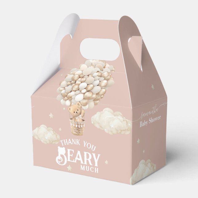 Nalle Balloon Barly Wait Flicka Shower Presentaskar (Framsidan Sidan)