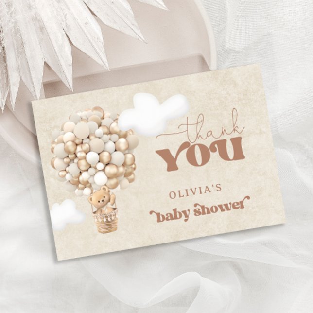 Nalle Balloon Barly Wait Tack Kort (Skapare uppladdad)