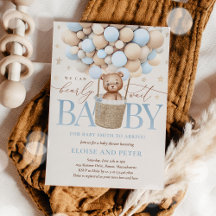 Nalle Balloon Boy Barly Wait Baby Shower