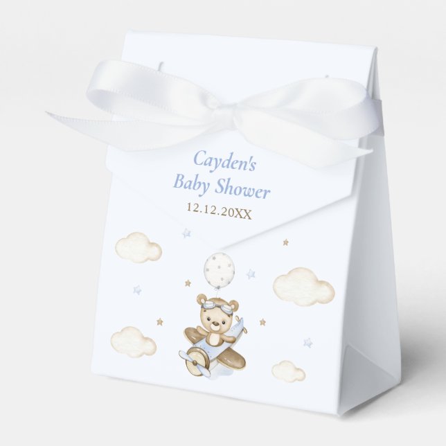 Nalle Balloon Boy Barly Wait Baby Shower Presentaskar (Framsidan Sidan)