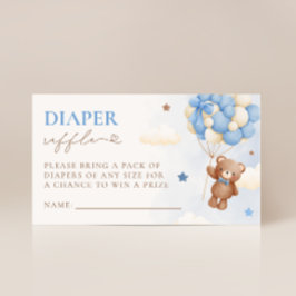 Nalle Balloon Boy Diaper Raffle Card Tilläggskort