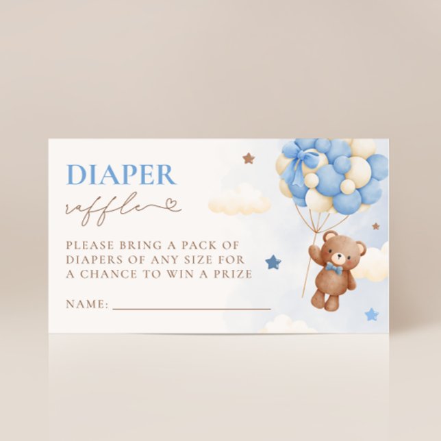 Nalle Balloon Boy Diaper Raffle Card Tilläggskort (Skapare uppladdad)