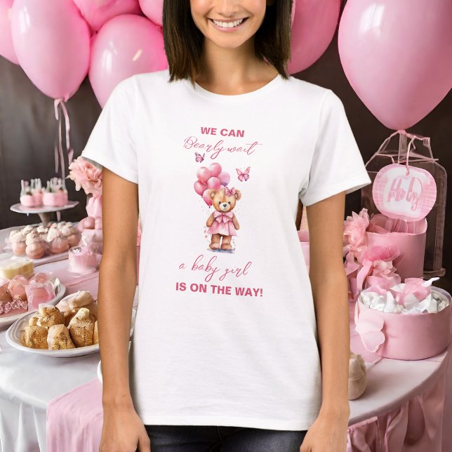Nalle Balloon Butterfly Girl Baby Mamma ska bli T Shirt (Skapare uppladdad)