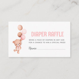 Nalle Balloon Diaper Raffle Tilläggskort