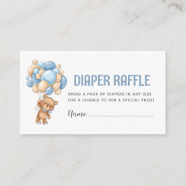 Nalle Balloon Diaper Raffle Tilläggskort