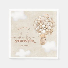 Nalle Balloon Neutralt Baby Shower Napkins Pappersservett