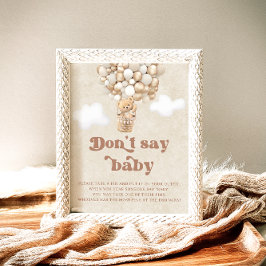 Nalle Balloon Neutralt säger inte Baby Game Poster