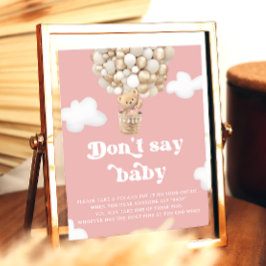 Nalle Balloon Rosa säger inte Baby Game Poster