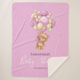 Nalle Balloon ROSA Sherpa Blanket