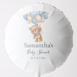 Nalle Balloon White Blue-babydusch