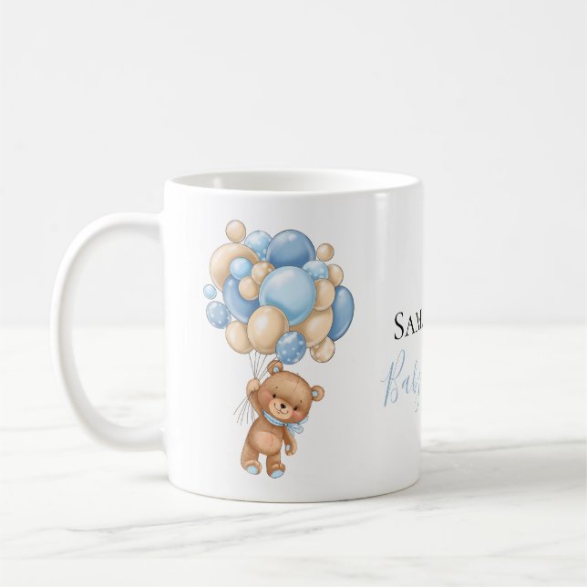 Nalle Balloon White Blue Coffee Mugg (Vänster)