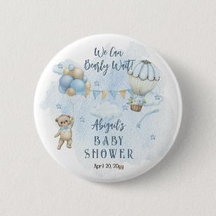 Nalle Balloons Boy Barly Wait Baby Shower Knapp