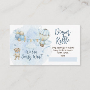 Nalle Balloons Boy Barly Wait Diaper Raffle Tilläggskort