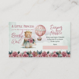 Nalle Balloons Girl Barly Wait Diaper Raffle Tilläggskort