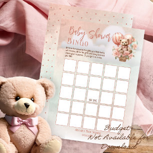 Nalle Balloons Rosa Baby Shower Bingo