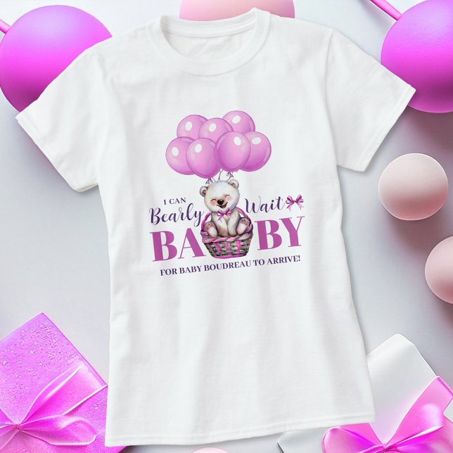 Nalle Barly Now Rosa Baby Shower T Shirt (Skapare uppladdad)