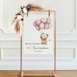 Nalle Barly Wait Violet Beige Balloon Poster