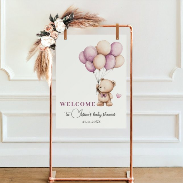 Nalle Barly Wait Violet Beige Balloon Poster (Skapare uppladdad)